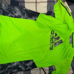 Adidas Neon Green Athletic Shirt boys large